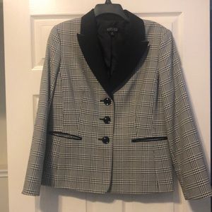 Black and white plaid blazer